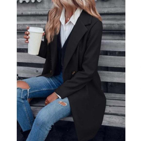 Cozy lapel neck double breasted overcoat - Picture 1 of 16